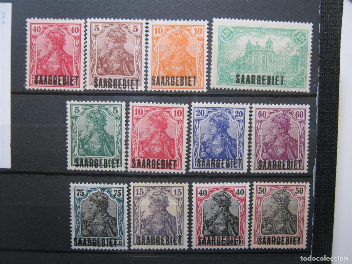 Sellos: ALEMANIA SARRE SAAR LOTE ENTRE YVERT 32 Y 46 MNH** Y &Uacute;LTIMA FILA MH* LUJO.