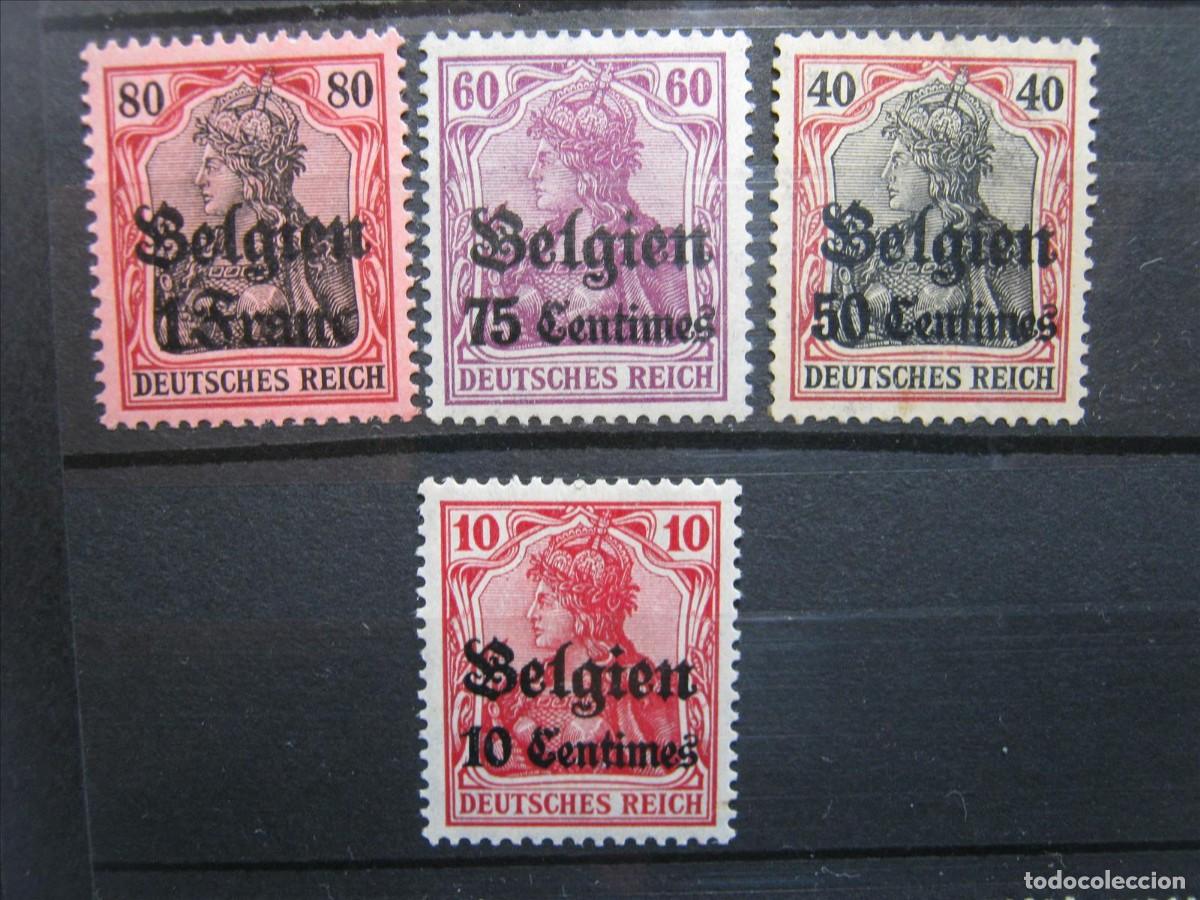 Selos: ALEMANIA OCUPACI&Oacute;N B&Eacute;LGICA 1914 YVERT 3, 5, 6 Y 7 MNH** LUJO VALOR 35&euro;.