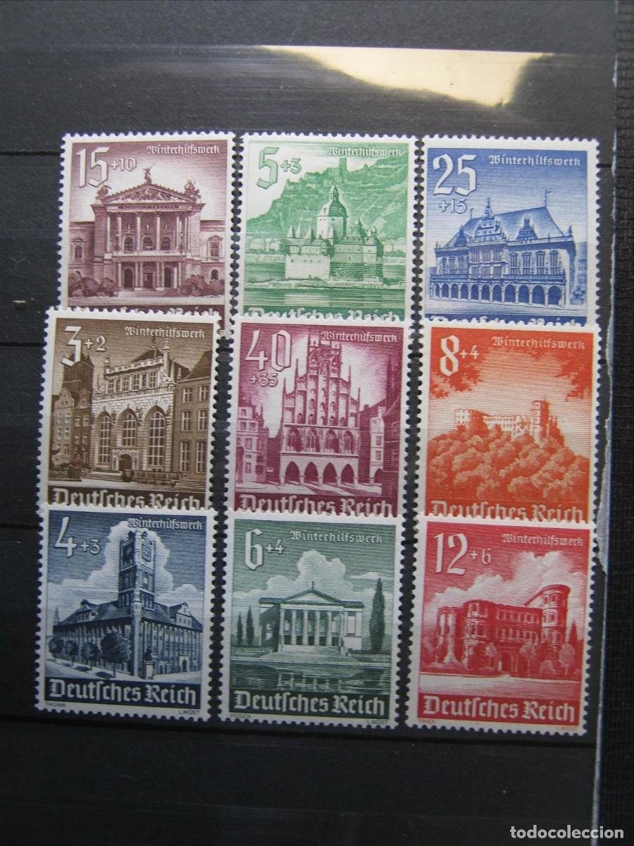 Timbres: ALEMANIA IMPERIO REICH 1940 SERIE YVERT 675/683 VLH* IMPERCEPTIBLE SE&Ntilde;AL DE CHARNELA LUJO.
