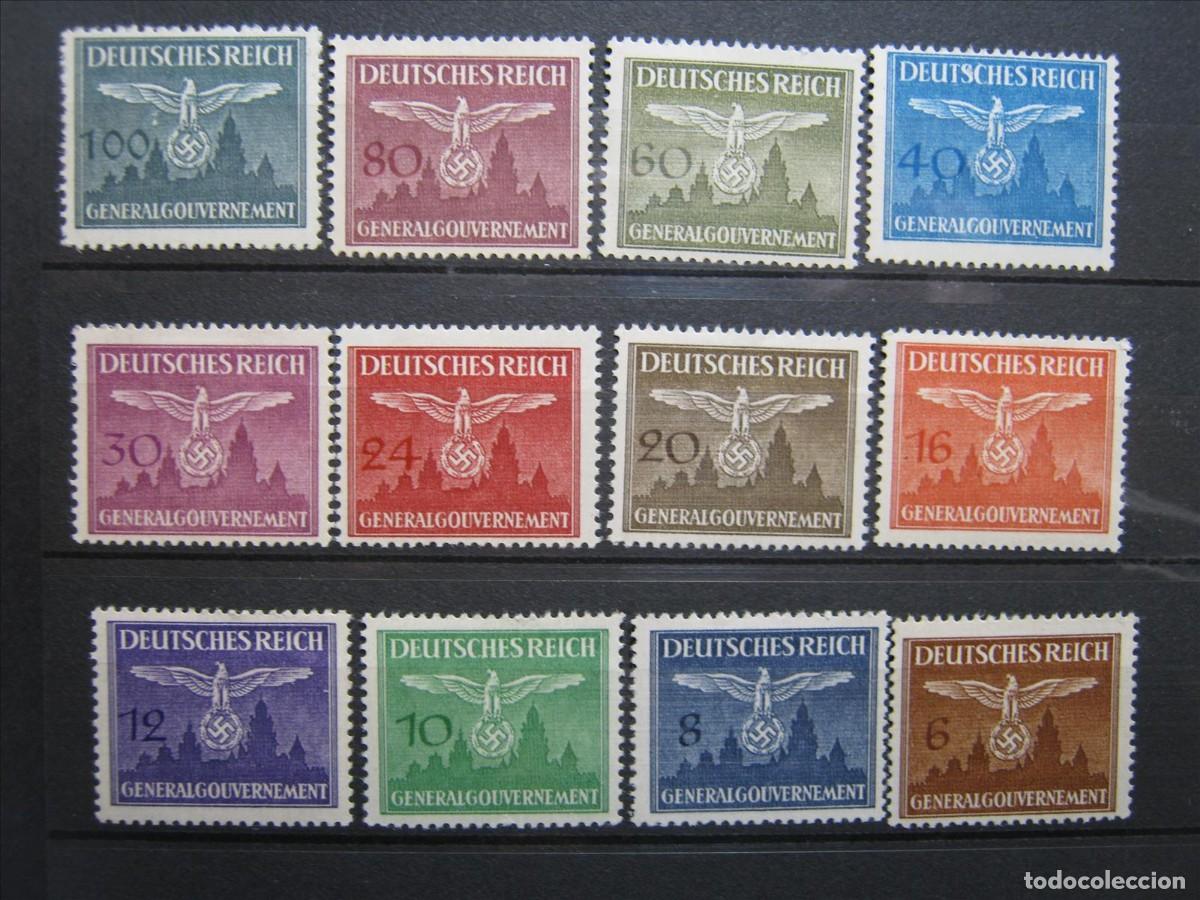 Francobolli: ALEMANIA OCUPACI&Oacute;N POLONIA SERVICIO SERIE YVERT 25/36 MH* LUJO.