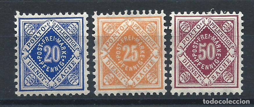 Sellos: Wurtemberg Service N&deg;42/44* (MH) 1907 - Chiffres
