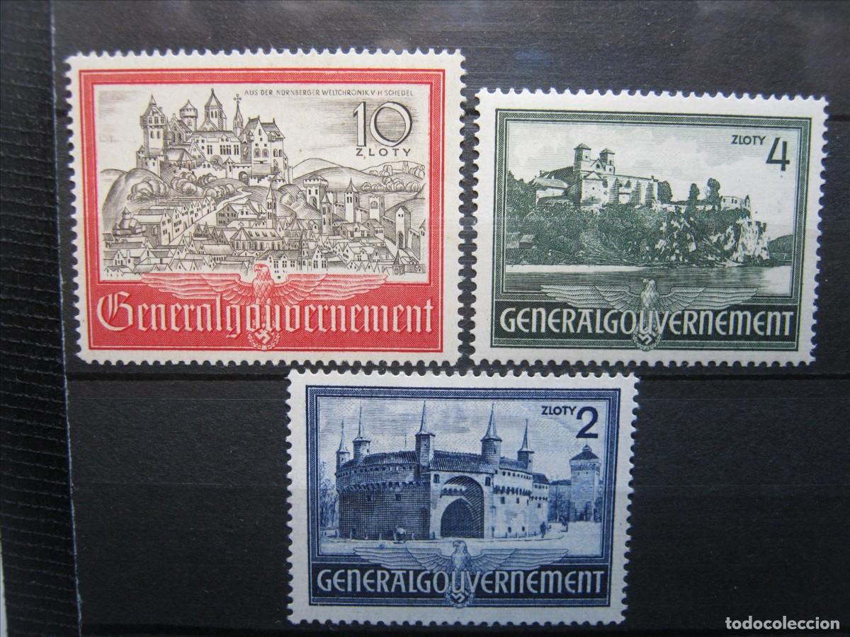 Stamps: ALEMANIA OCUPACI&Oacute;N POLONIA 1941 SERIE YVERT 120/122 LH*/MH* LUJO.