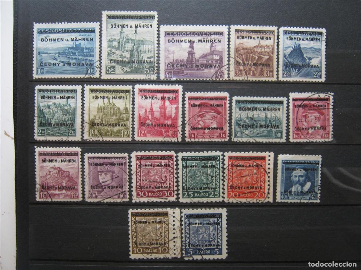 Selos: ALEMANIA OCUPACI&Oacute;N BOHEMIA MORAVIA 1939 SERIE YVERT 1/19 USADOS PERFECTOS.