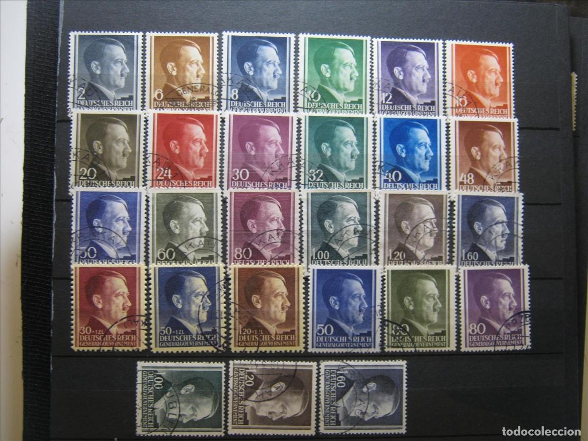 Timbres: ALEMANIA OCUPACI&Oacute;N POLONIA 1941 HITLER SERIE YVERT 82/99 + 100/102 + DENTADO 14 USADOS PERFECTOS.