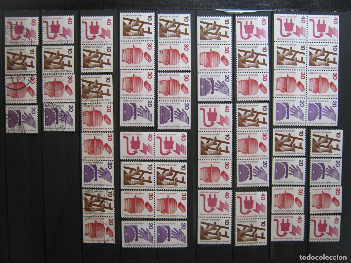 Selos: BERL&Iacute;N HOJAS DE CARNET 17 + COMBINACIONES CARNET MNH** LUJO + USADAS.