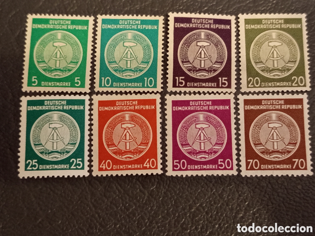 Sellos: Alemania DDR 1956 - Serie Completa Servicio Dienstmarken Michel #D29-D36 MNH