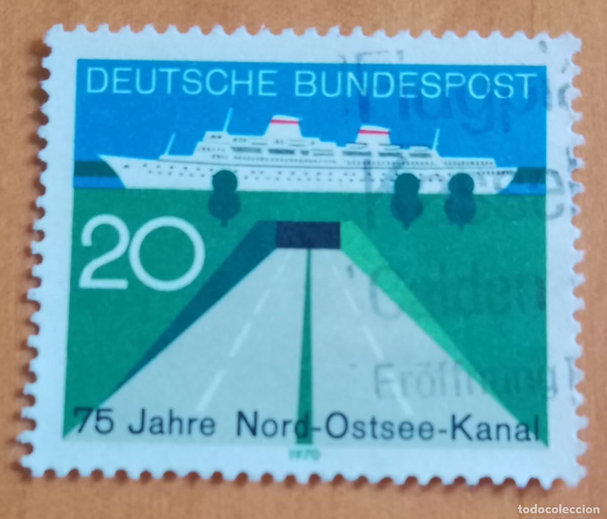 Sellos: ALEMANIA - V/F 20 - 75 A&Ntilde;OS DEL CANAL DEL MAR DEL NORTE, BARCO - YV 493, MI 628