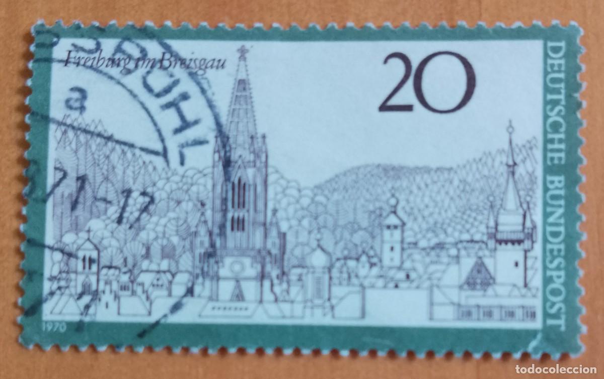 Sellos: ALEMANIA - V/F 20 - A&Ntilde;O 1970 - TURISMO, FRIBURGO EN BREISGAU
