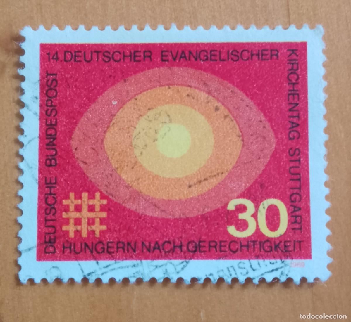 Sellos: ALEMANIA - V/F 30 - A&Ntilde;O 1969 - 14&ordf; JORNADA IGLESIA EVANG&Eacute;LICA ALEMANA STUTTGART - YV 458