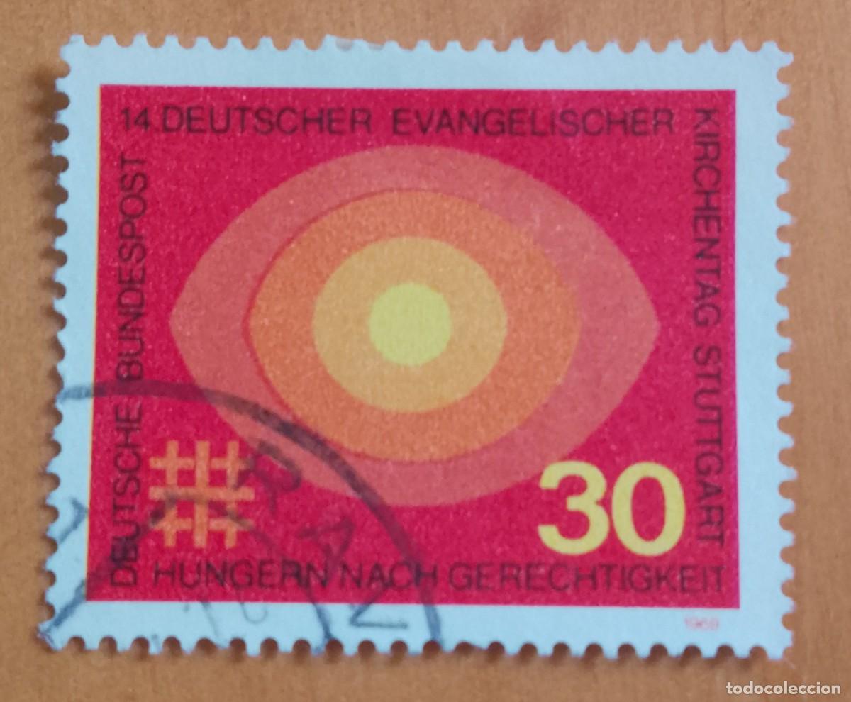 Sellos: ALEMANIA - V/F 30 - A&Ntilde;O 1969 - 14&ordf; JORNADA IGLESIA EVANG&Eacute;LICA ALEMANA STUTTGART - YV 458