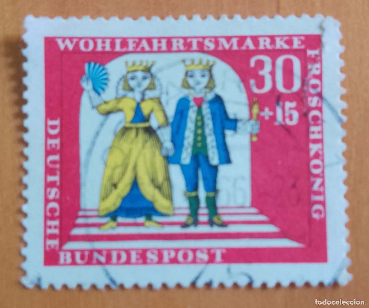 Sellos: ALEMANIA - V/F 30 + 15 - A&Ntilde;O 1966 - SELLO DEL BIENESTAR DEL REY RANA