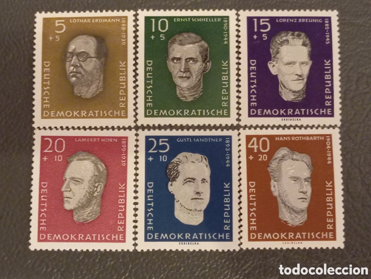 Sellos: Alemania Oriental DDR 1960 - Sachsenhausen Antifascistas - Michel 752-756 - Serie Completa MNH