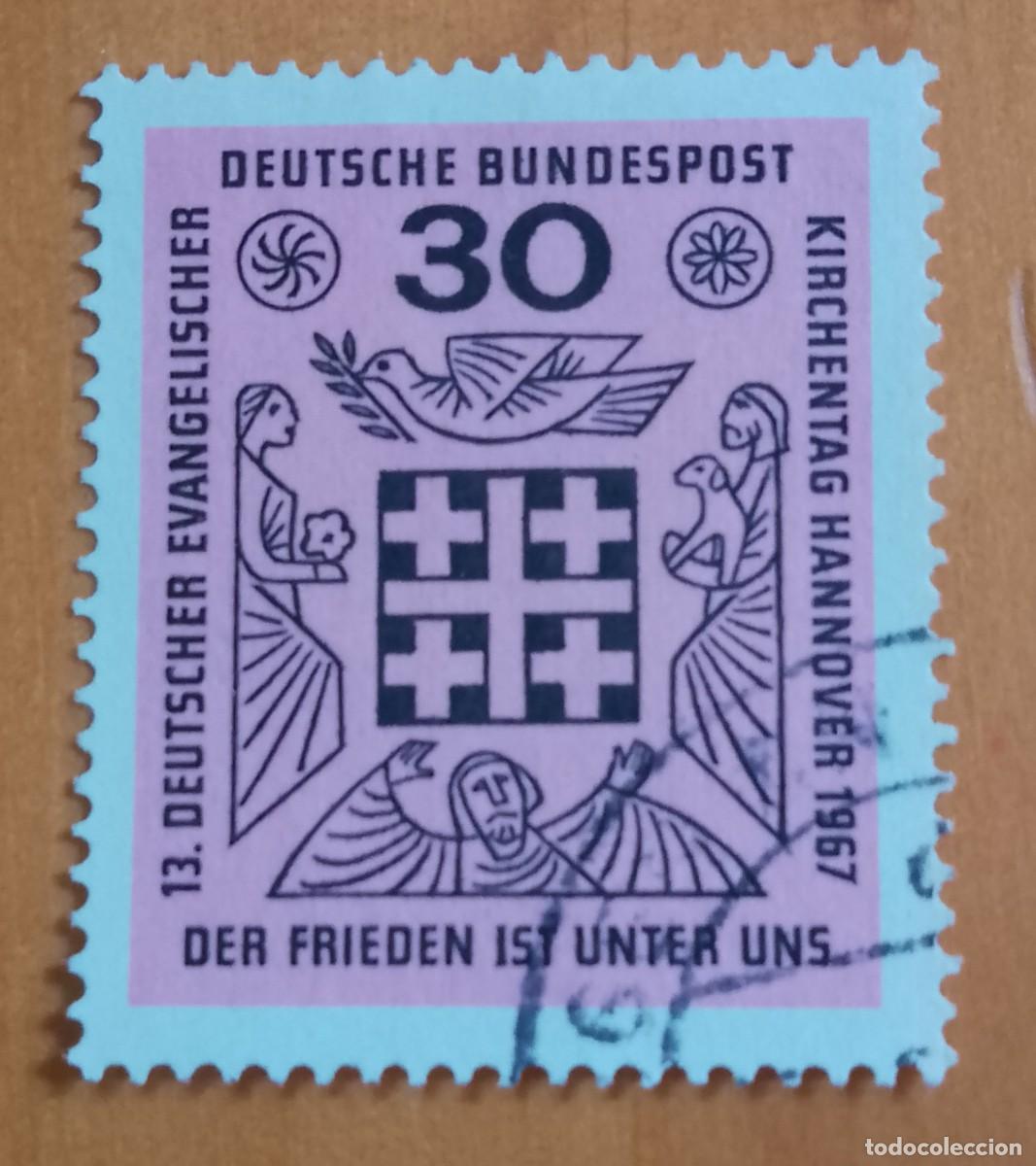 Sellos: ALEMANIA - V/F 30 - A&Ntilde;O 1967 - HANNOVER, IGLESIA EVANG&Eacute;LICA DE KIRCHENTG