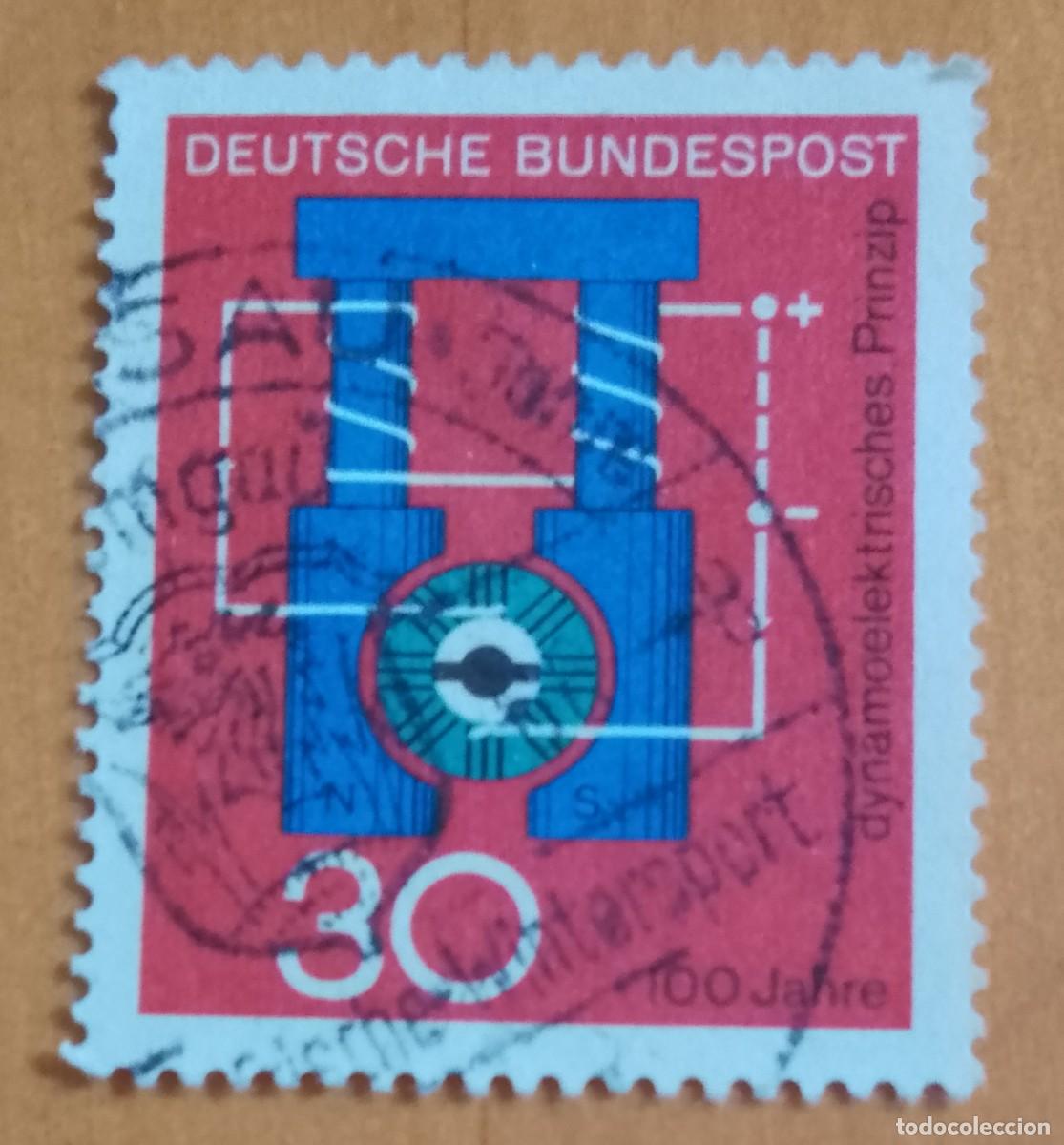 Sellos: ALEMANIA - V/F 30 - A&Ntilde;O 1966 - 100 A&Ntilde;OS DEL PRINCIPIO DE TRANSMISI&Oacute;N TRIF&Aacute;SICA Y DIN&Aacute;NICO EL&Eacute;CTRICO