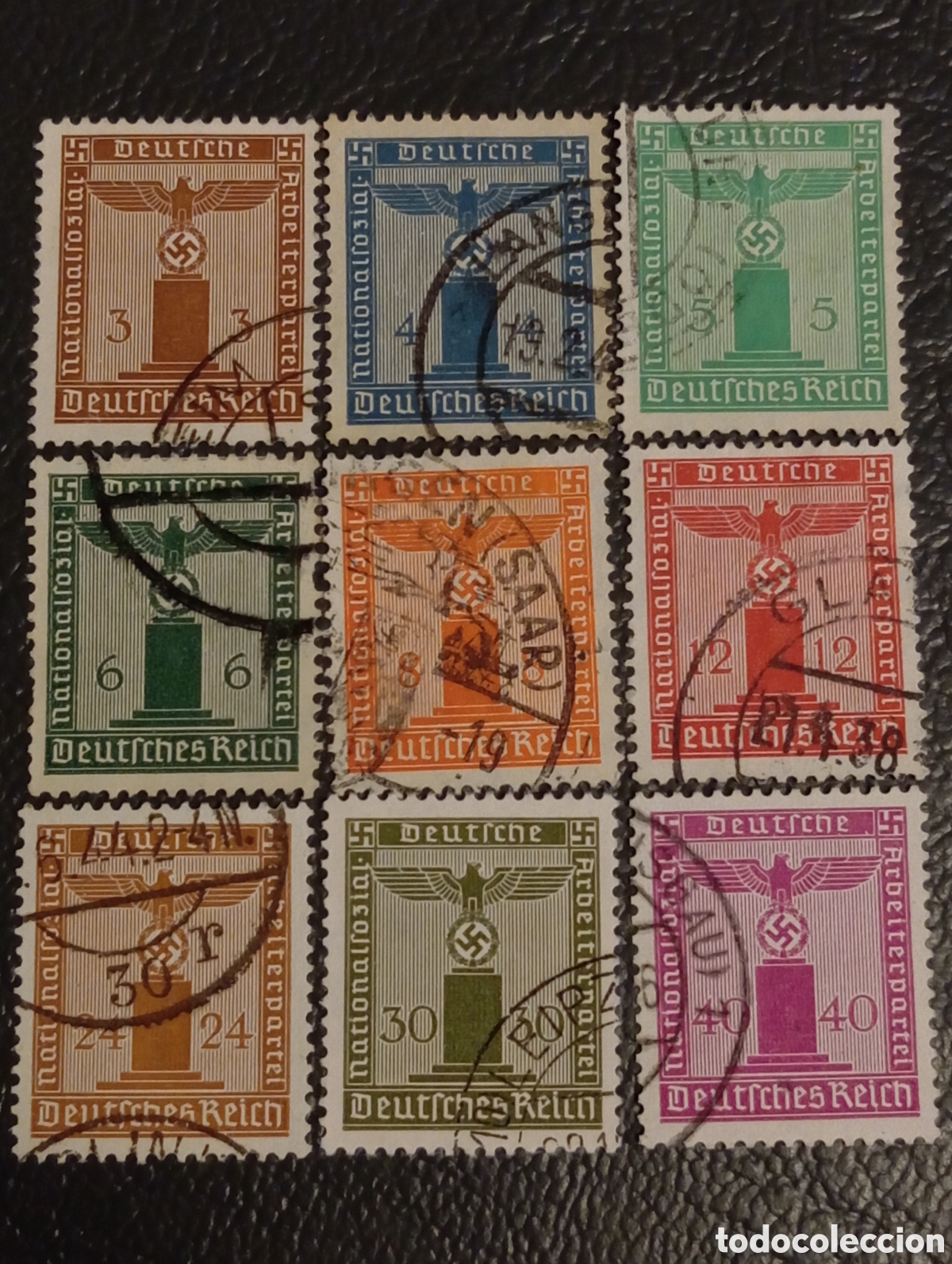 Sellos: Lote 9 Sellos Servicio Alemania III Reich (1938-1942) Michel 143/165 Usados