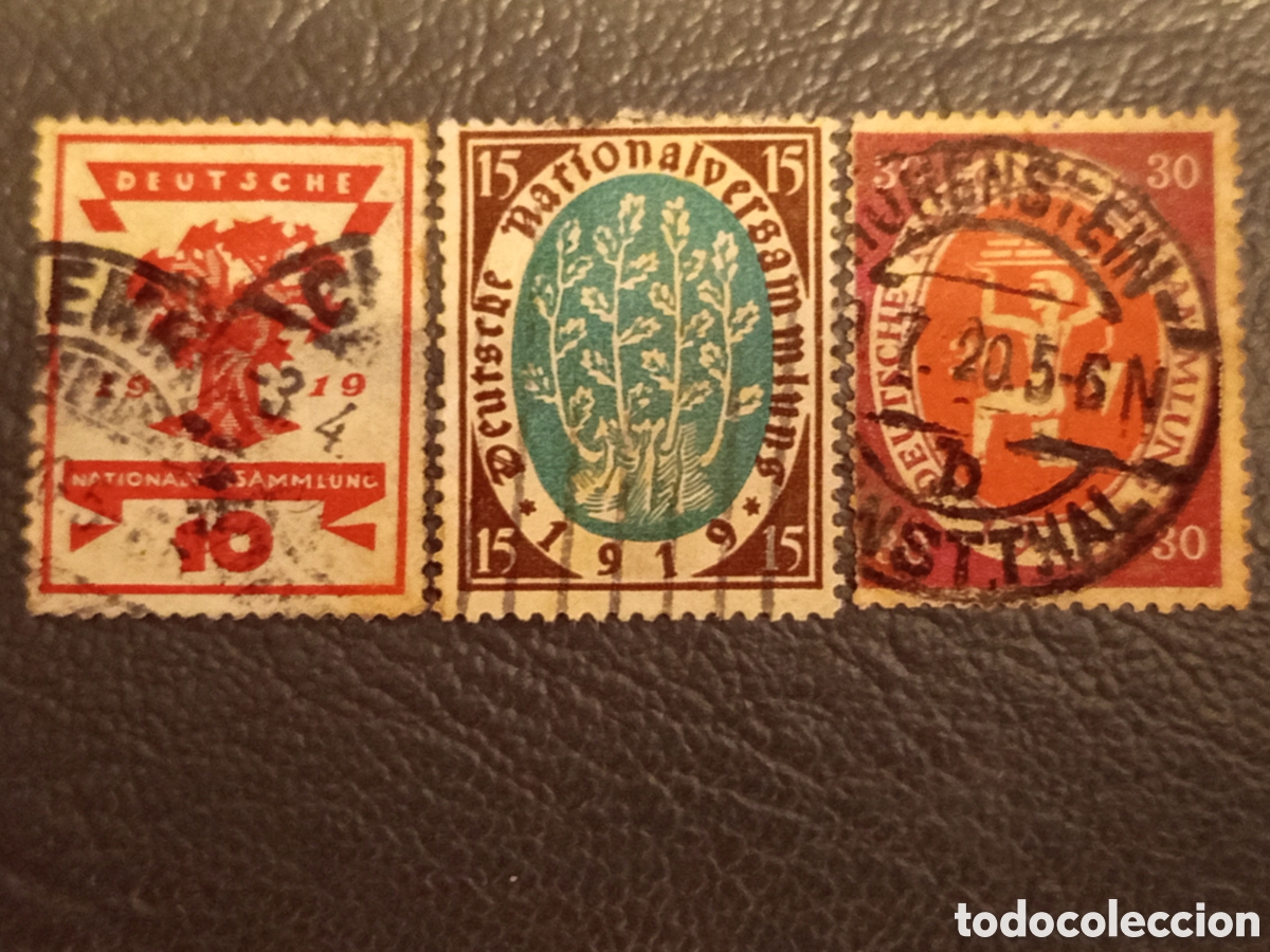 Sellos: Alemania 1919 - Asamblea Nacional Weimar, Michel 107/109 Usados