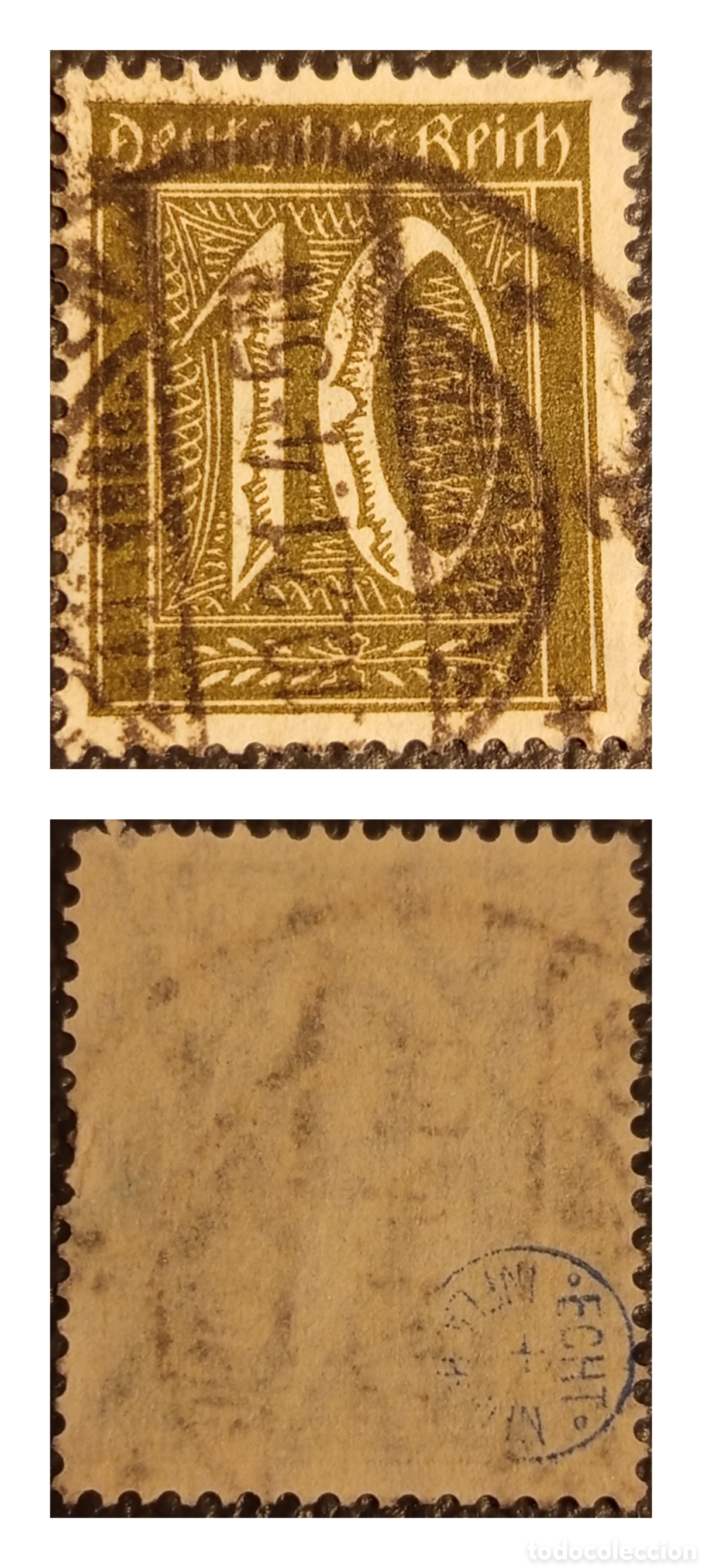 Sellos: Alemania 1921 - 10 Pf. Michel 159a - Certificado por Experto INFLA Berl&iacute;n