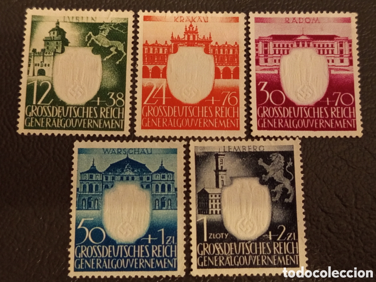 Sellos: Serie Completa Gobierno General 1943 Ocupaci&oacute;n Polonia Michel 105-109 MH