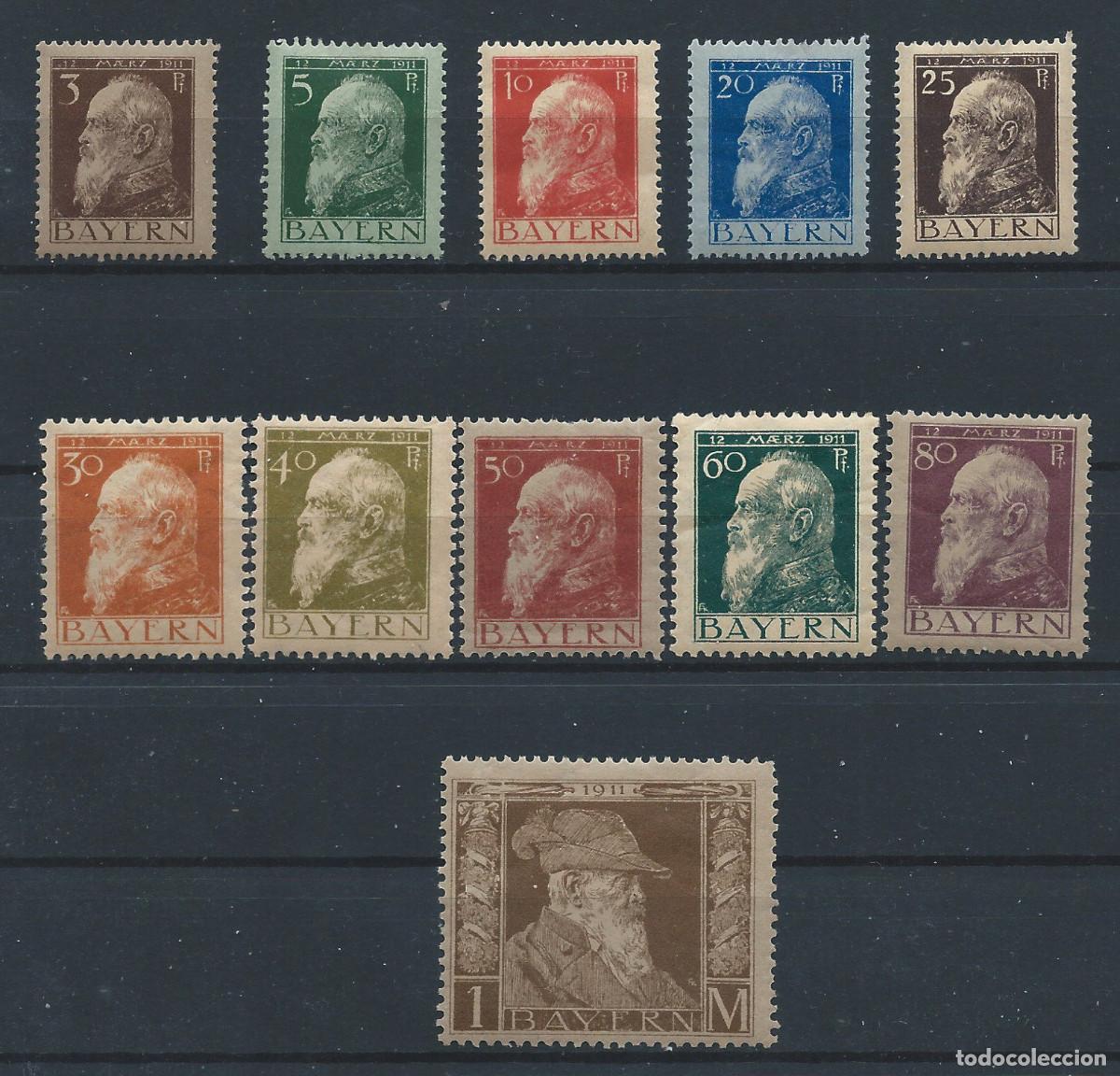 Sellos: Allemagne - Bayern N&deg;76/86 (MH) 1911 - Prince r&eacute;gent Luitpold