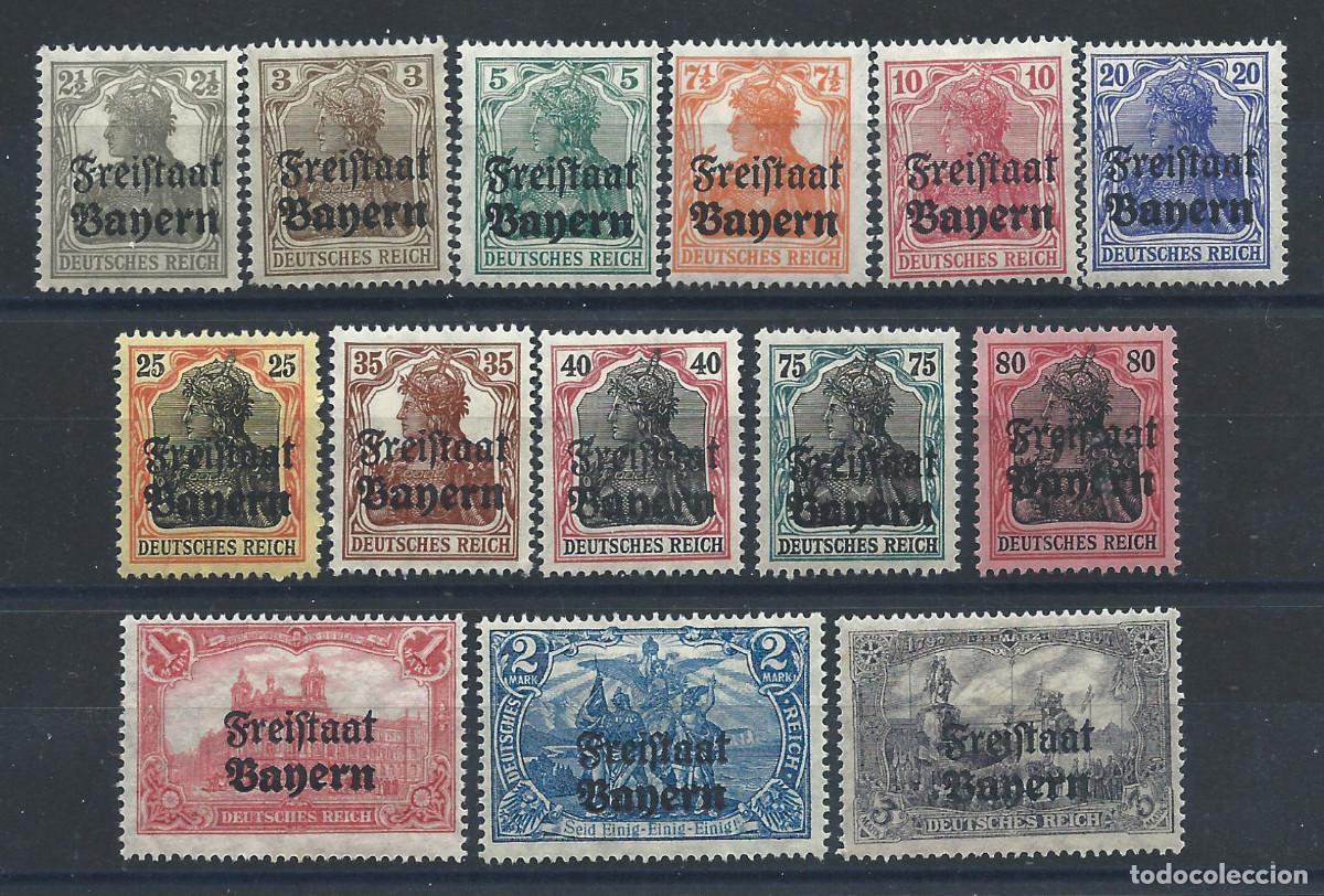 Sellos: Allemagne - Bayern N&deg;136/40+142/50 (MH) 1919 - Timbres allemand surcharg&eacute;s