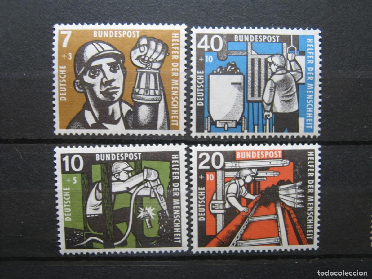 Francobolli: ALEMANIA FEDERAL 1957 SERIE YVERT 142/145 MNH** SIN CHARNELA LUJO.