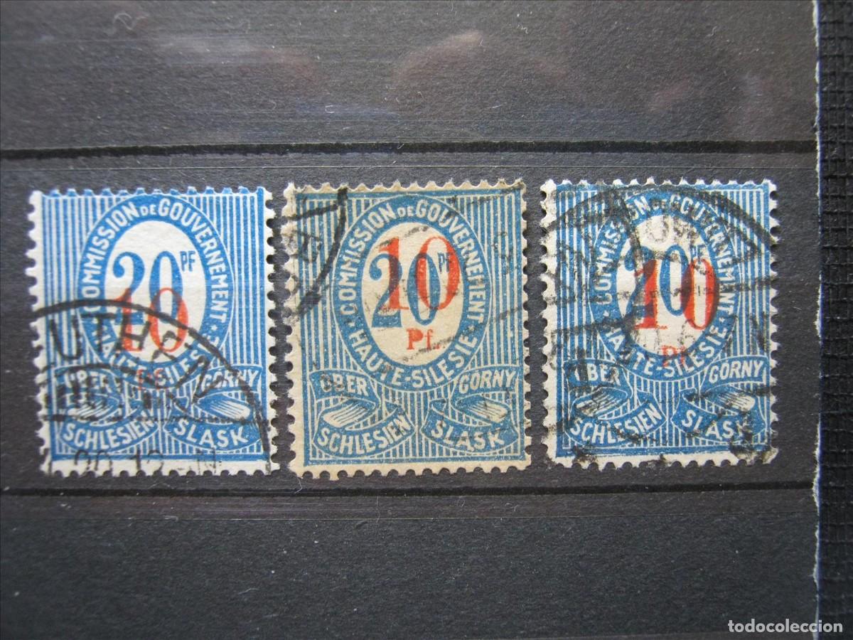 Stamps: ALEMANIA OCUPACI&Oacute;N SILESIA LOTE SOBRECARGAS CIFRAS DISTINTAS USADOS PERFECTOS.