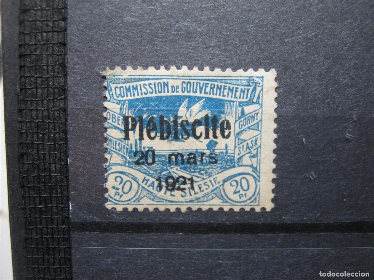 Sellos: ALEMANIA OCUPACI&Oacute;N SILESIA 1921 YVERT 50 LH* PLIEGUECITO.