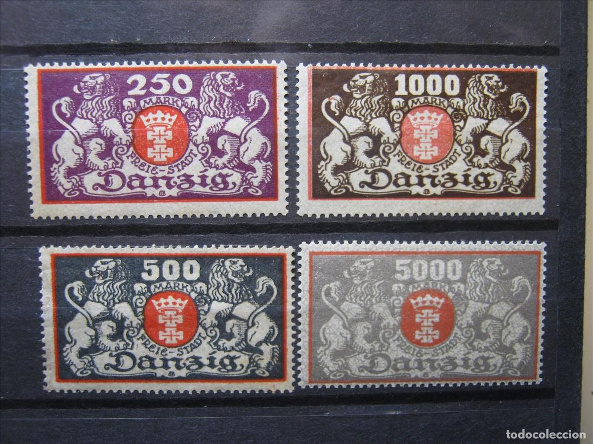 Francobolli: ALEMANIA DANZIG 1923 SERIE MICHEL 119/122 LH/MH/MNH** LUJO.