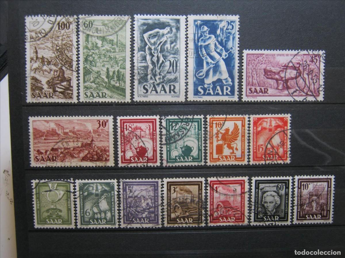 Francobolli: ALEMANIA SARRE SAAR 1949-51 SERIE MICHEL 272/288 YVERT 255/62, 272 Y 283/290 USADOS PERFECTOS.