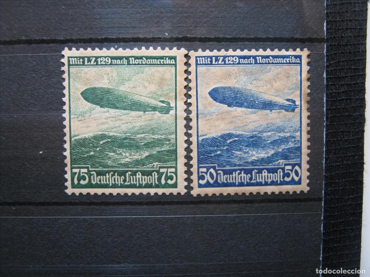 Francobolli: ALEMANIA IMPERIO REICH A&Eacute;REOS SERIE YVERT 55/56 MH* Y MNH** SIN CHARNELA.