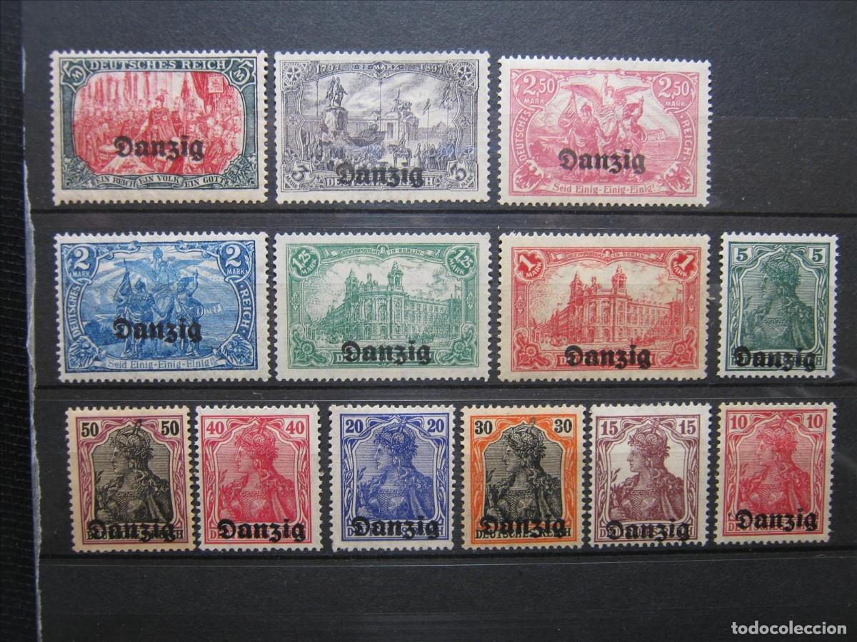 Selos: ALEMANIA DANZIG 1920 LOTE ENTRE YVERT 1 Y 15 MH* LUJO.