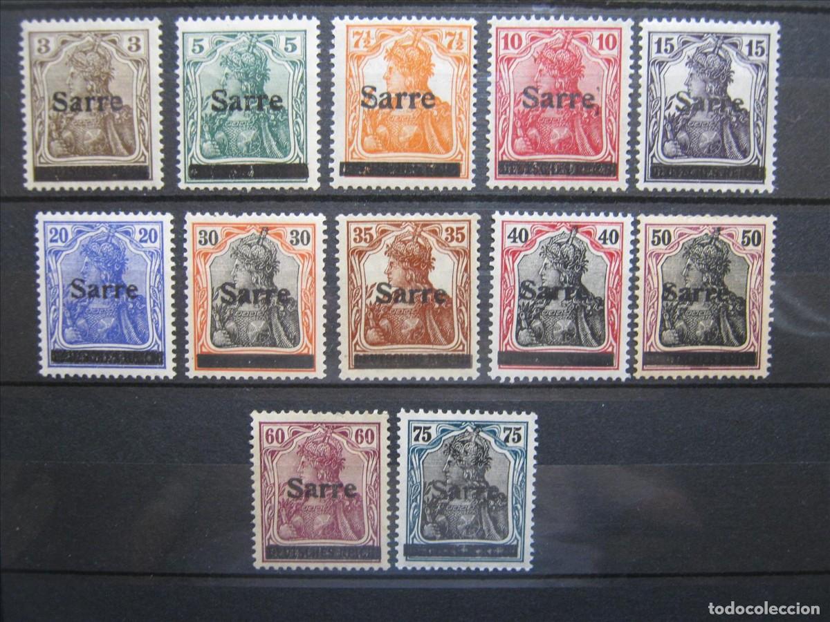 Briefmarken: ALEMANIA SARRE SAAR 1920 LOTE ENTRE YVERT 2 Y 15 MNH** Y DOS MH* LUJO.