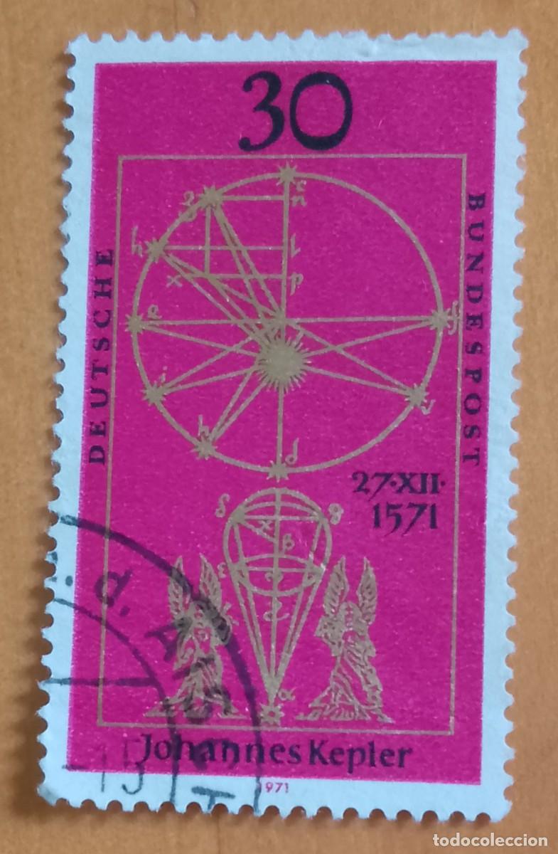 Sellos: ALEMANIA - V/F 30 - A&Ntilde;O 1971 - ANIVERSARIO DE JOHANNER KEPLER, ASTR&Oacute;NOMO Y MATEM&Aacute;TICO 27.XII.1571