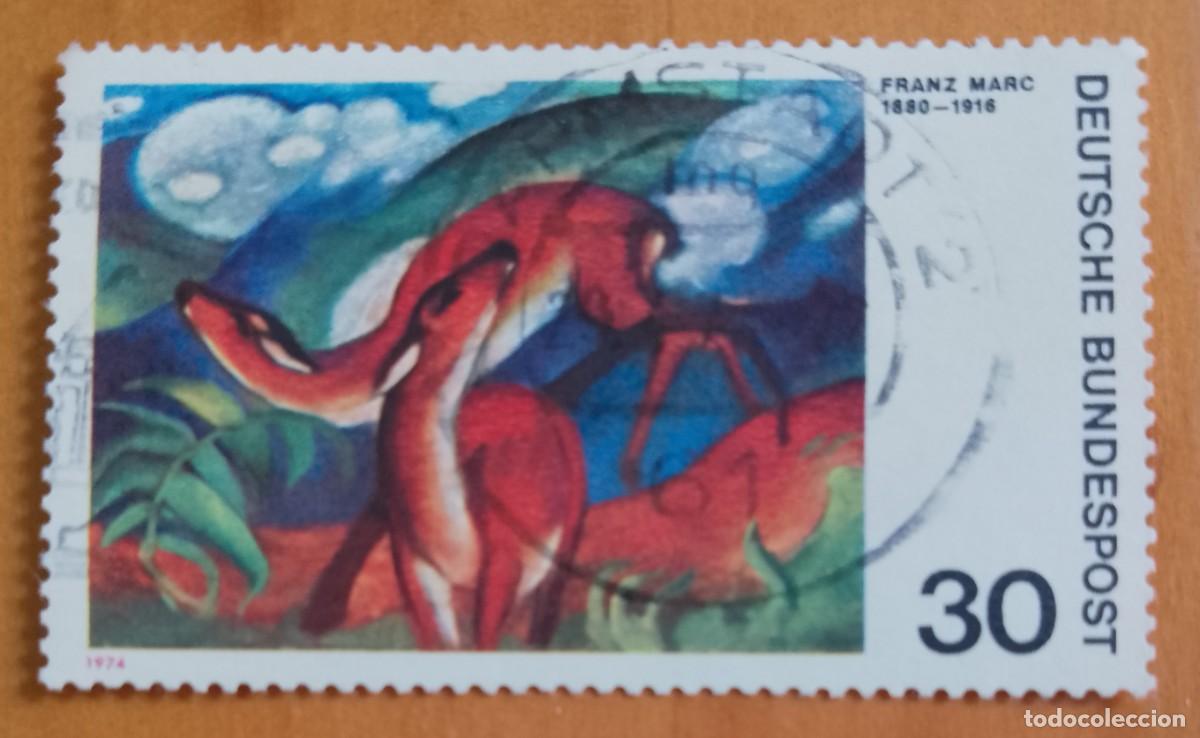 Sellos: ALEMANIA - V/F 30 - A&Ntilde;O 1974 - ARTE, PINTURA: FRANZ MARC 1880.1916 - YV 647