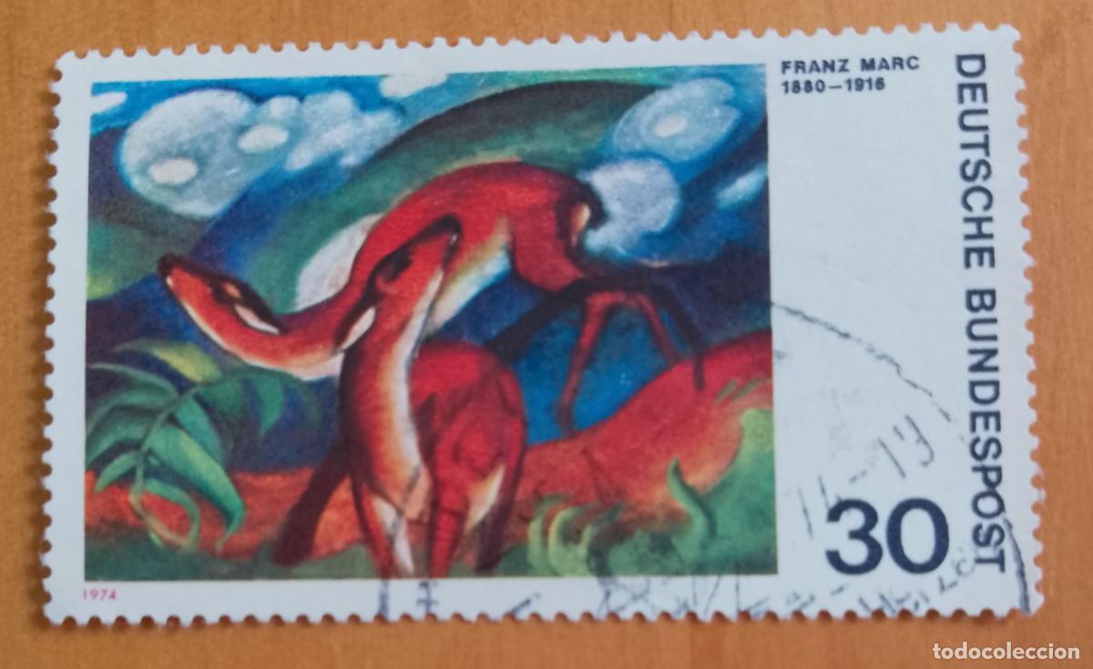 Sellos: ALEMANIA - V/F 30 - A&Ntilde;O 1974 - ARTE, PINTURA: FRANZ MARC 1880.1916 - YV 647