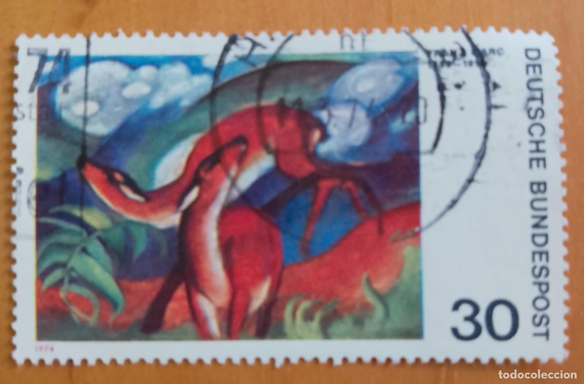 Sellos: ALEMANIA - V/F 30 - A&Ntilde;O 1974 - ARTE, PINTURA: FRANZ MARC 1880.1916 - YV 647