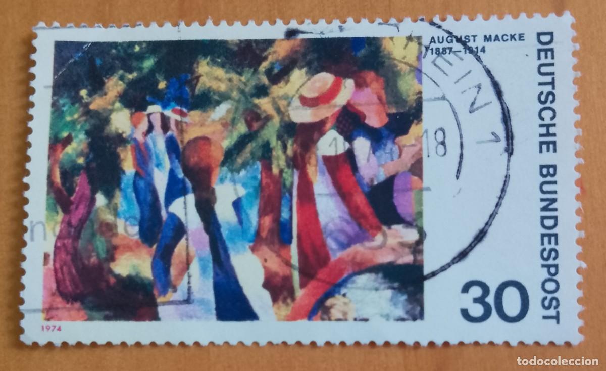 Sellos: ALEMANIA - V/F 30 - A&Ntilde;O 1974 - ARTE, PINTURA: AUGUST MARCKE 1887.1914 - YV 665