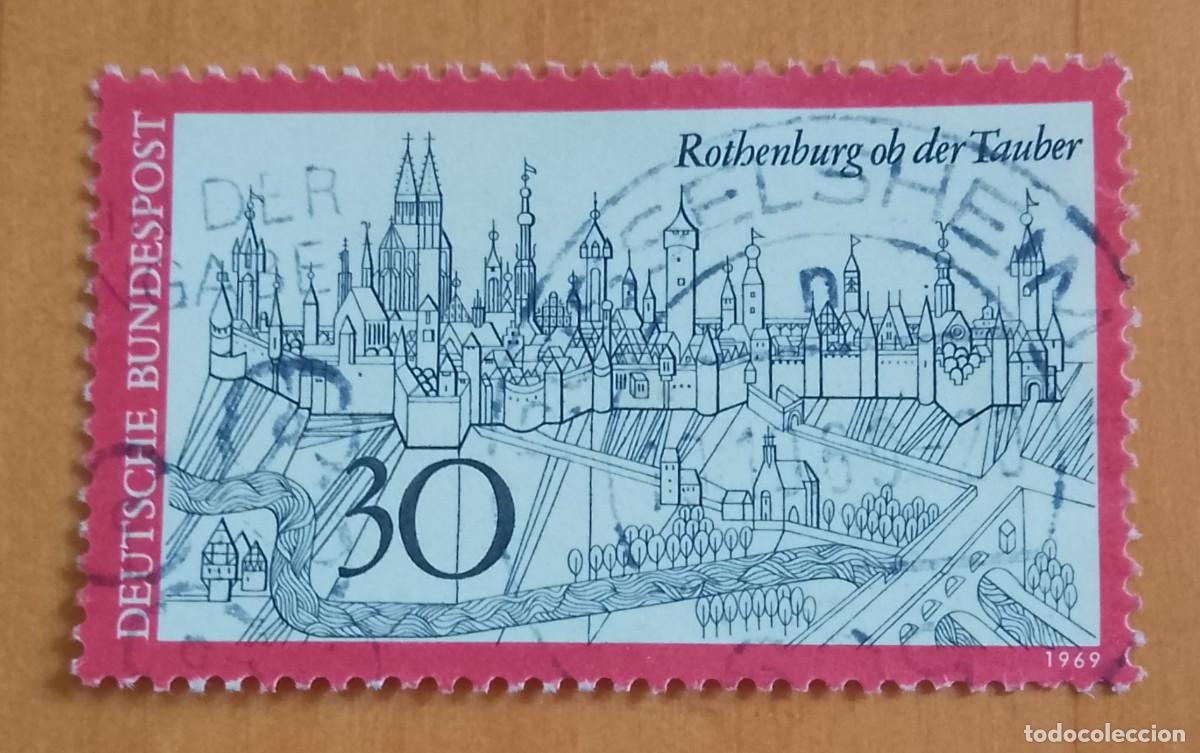 Sellos: ALEMANIA - V/F 30 - A&Ntilde;O 1969 - ARQUITECTURA, CIUDAD, TURISMO: ROTHENBURG OB DER TAUBER - YV 464