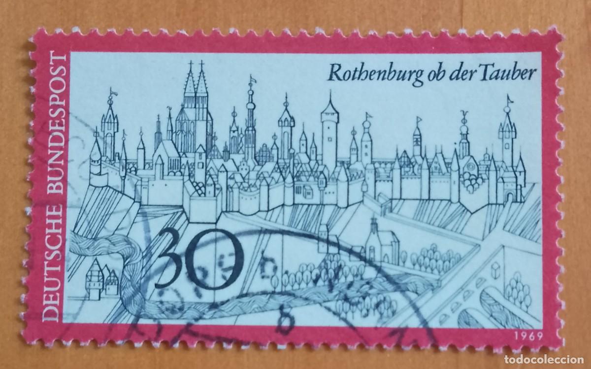 Sellos: ALEMANIA - V/F 30 - A&Ntilde;O 1969 - ARQUITECTURA, CIUDAD, TURISMO: ROTHENBURG OB DER TAUBER - YV 464