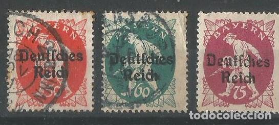 Sellos: ALEMANIA 1920 - BAYERN - 3 SELLOS CON SOBRECARGA - CIRCULADOS