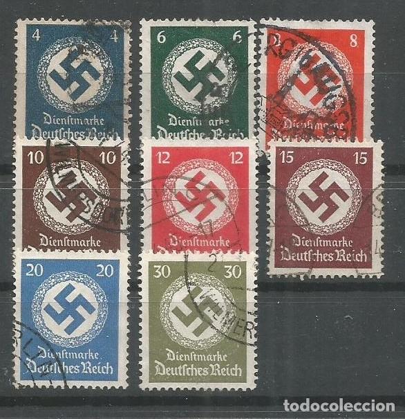 Sellos: ALEMANIA 1934 - CRUCES GAMADAS - LOTE DE 8 SELLOS - CIRCULADOS - BUEN VALOR