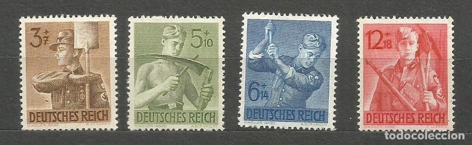 Sellos: ALEMANIA 1943 - III REICH - IX FUNDACION EJERCITO DEL TRABAJO - SERIE COMPLETA NUEVA