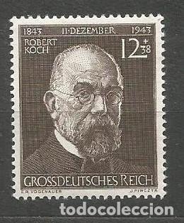 Sellos: ALEMANIA 1944 - III REICH - ROBERT KOCH - SERIE COMPLETA NUEVA