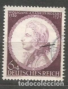 Sellos: ALEMANIA 1941 - III REICH - MOZART - SERIE COMPLETA USADA