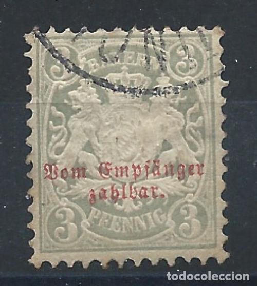 Sellos: Allemagne - Bayern Taxe N&deg;4 Obl (FU) 1876 - Blason