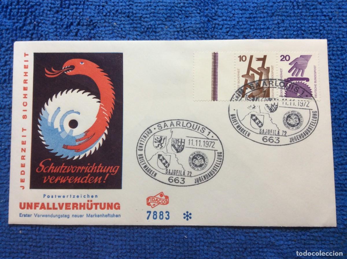 Sellos: ALEMANIA. 1972 SOBRE CONMEMORATIVO FRANQUEADO CON SELLOS SE-TENANT (1DDI79)