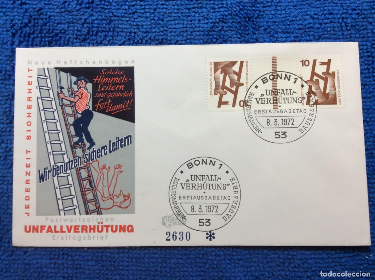 Sellos: ALEMANIA. 1972 SOBRE CONMEMORATIVO FRANQUEADO CON SELLOS SE-TENANT (1DDI82)