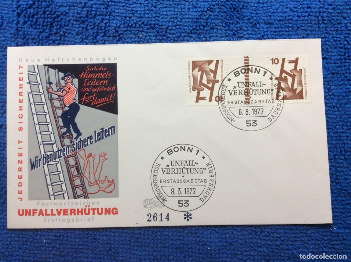 Sellos: ALEMANIA. 1972 SOBRE CONMEMORATIVO FRANQUEADO CON SELLOS SE-TENANT (1DDI83)