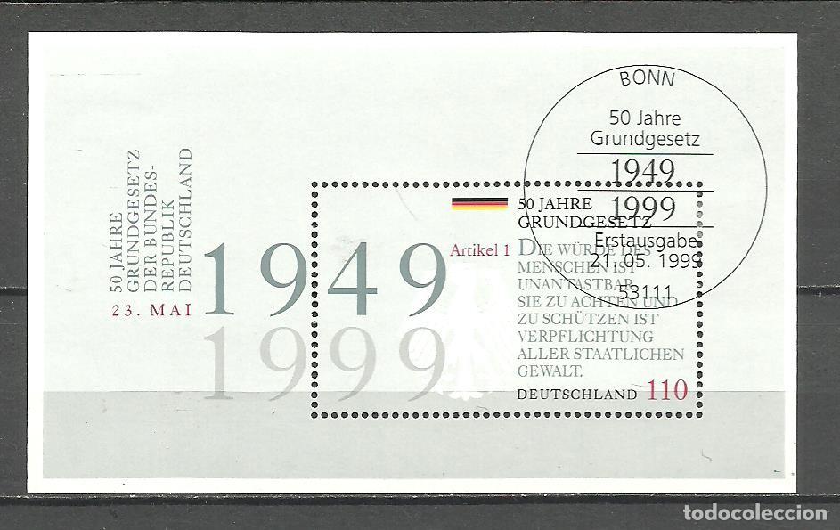 Sellos: ALEMANIA FEDERAL 1999 - MICHEL NRO. 48 BLOCK - MATASELLADO