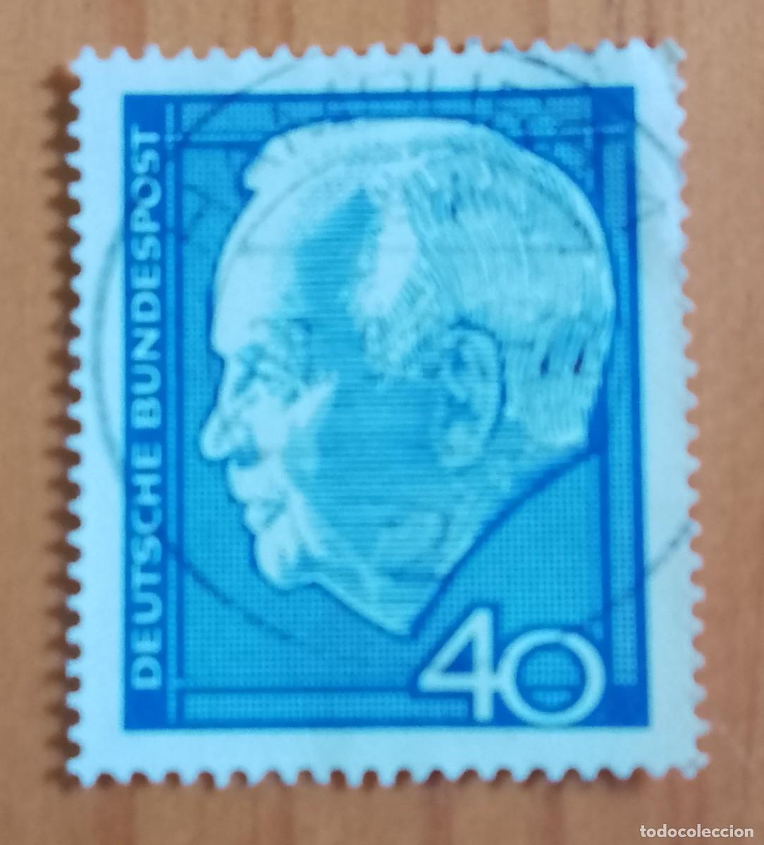Sellos: ALEMANIA - V/F 40 - A&Ntilde;O 1964, PRESIDENTE: HEINRICH L&Uuml;BKE